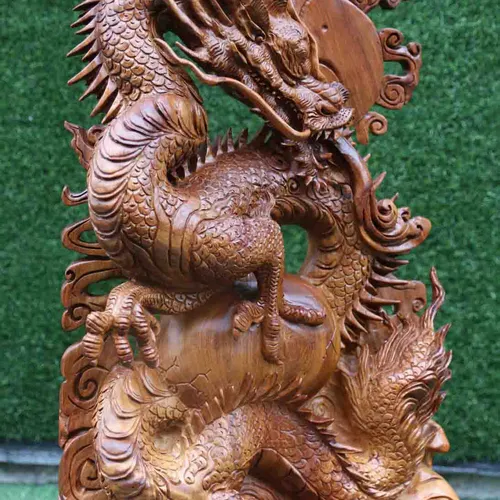 Rồng nhất long cao 85cm gỗ hương