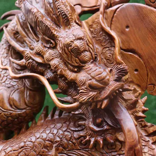 Rồng nhất long cao 85cm gỗ hương
