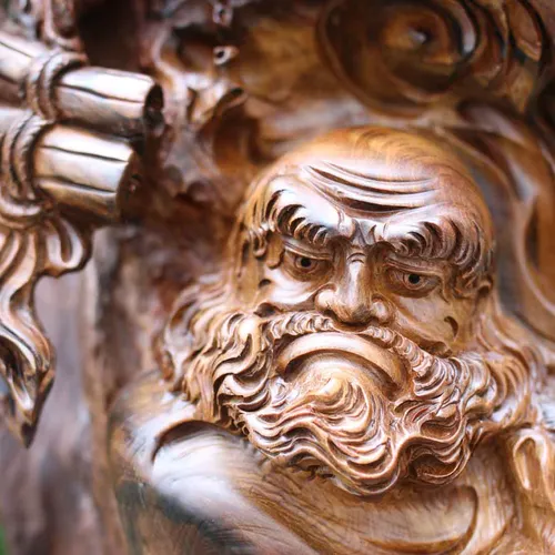 Đạt Ma giáo hóa cao 88cm gỗ bách xanh