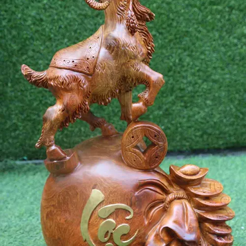 Dê phong thủy cao 60cm gỗ hương