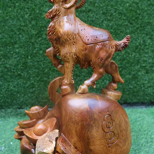 Dê phong thủy cao 60cm gỗ hương