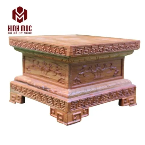 Đế kê tượng cao 20 mặt vuông 30cm, gỗ hương đá
