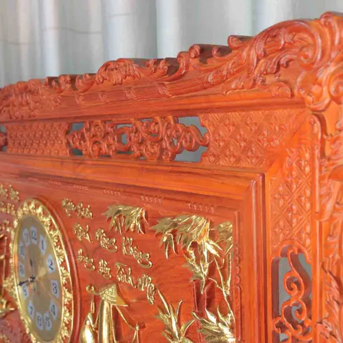 Đồng hồ gỗ chữ Cha Mẹ dài 1,27m