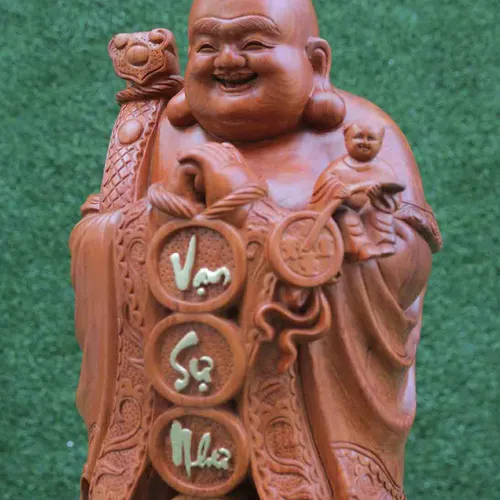 Di Lặc chúc phúc cao 80cm gỗ hương