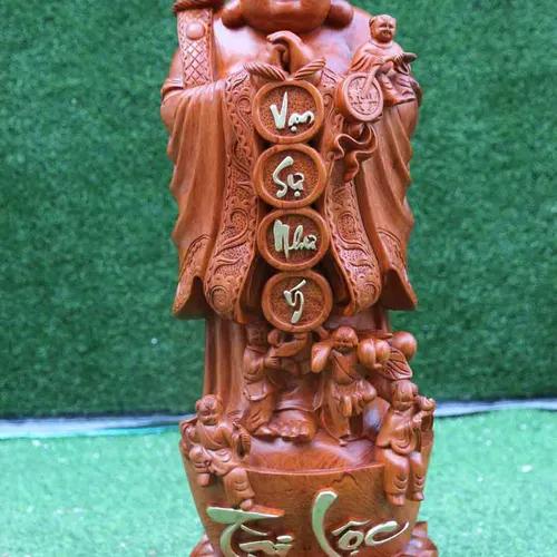 Di Lặc chúc phúc cao 80cm gỗ hương