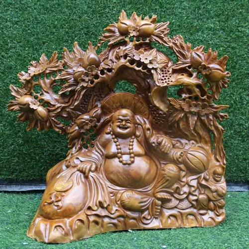 Di Lặc ngồi đào cao 60cm gỗ xá xị