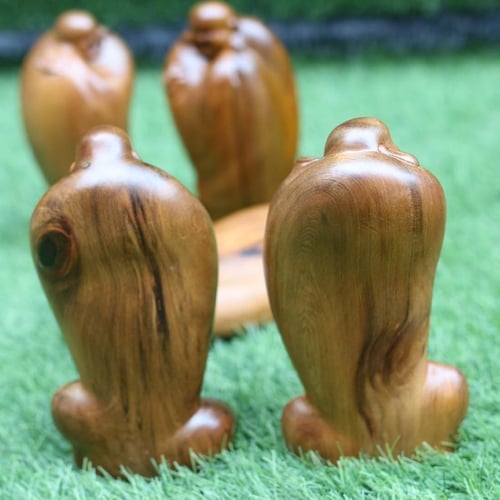 Bộ 5 ông Di Lặc ngũ phúc cao 20cm gỗ bách xanh