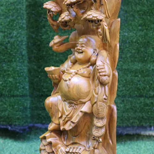 Di Lặc đứng tùng cao 78cm gỗ xá xị