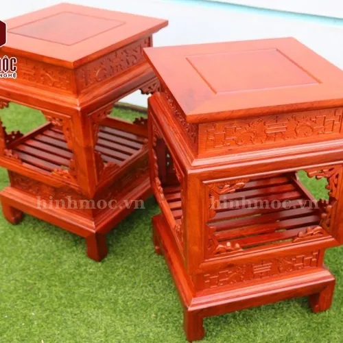 Đôn đèn gỗ hương cao 60cm mặt 40 cm cực đẹp, giá tốt