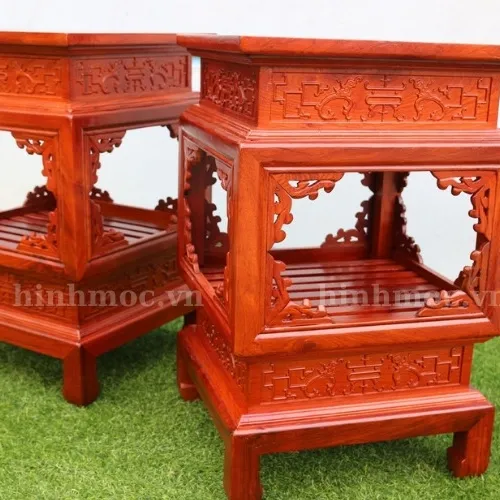 Đôn đèn gỗ hương cao 60cm mặt 40 cm cực đẹp, giá tốt