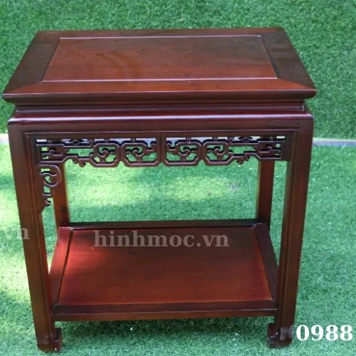 Đôn gỗ gụ chữ nhật cao 50cm, mặt 50X35cm để kê tượng siêu đẹp