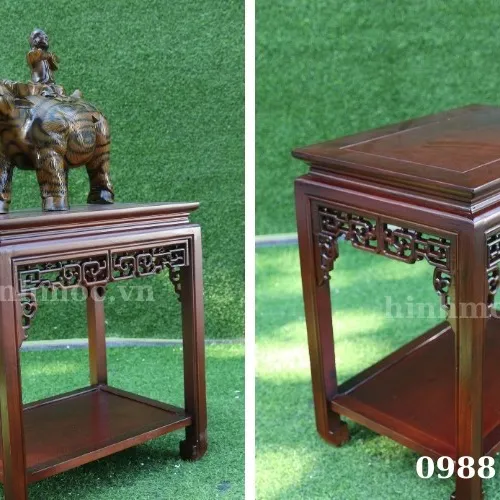 Đôn gỗ gụ chữ nhật cao 50cm, mặt 50X35cm để kê tượng siêu đẹp