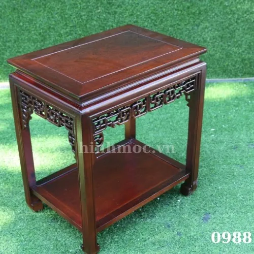 Đôn gỗ gụ chữ nhật cao 50cm, mặt 50X35cm để kê tượng siêu đẹp