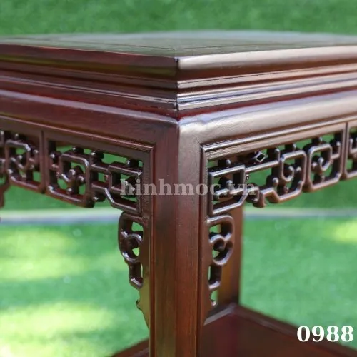 Đôn gỗ gụ chữ nhật cao 50cm, mặt 50X35cm để kê tượng siêu đẹp