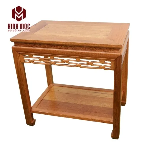 Đôn gỗ gụ đẹp cao 60cm, mặt chữ nhật 60x40 cm