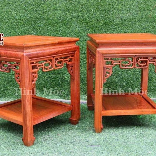 Đôn gỗ mặt vuông 40x40cm gỗ hương đá