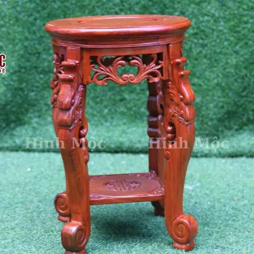 Đôn gỗ tròn chân rồng cao 50-60cm, gỗ hương