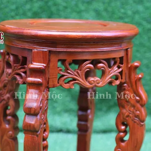 Đôn gỗ tròn chân rồng cao 50-60cm, gỗ hương