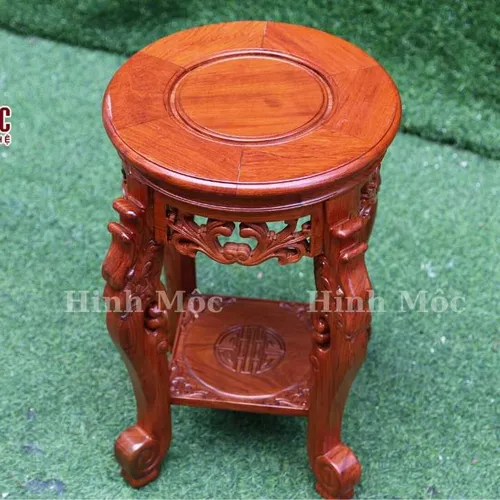 Đôn gỗ tròn chân rồng cao 50-60cm, gỗ hương