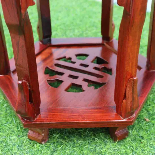 Đôn cao 60cm mặt lục giác gỗ hương đá