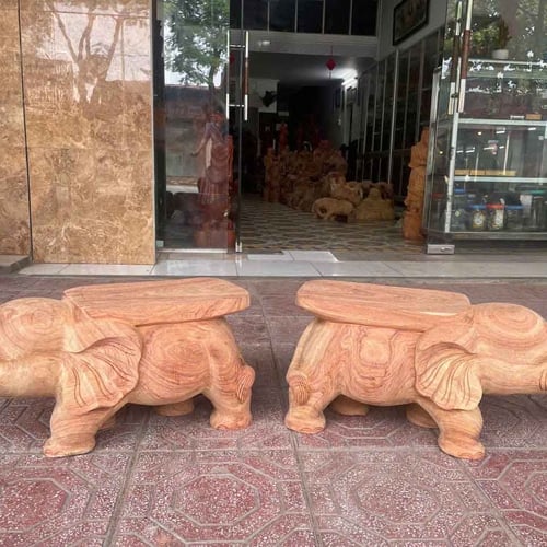 Voi gỗ dài 60cm làm đôn kê đồ