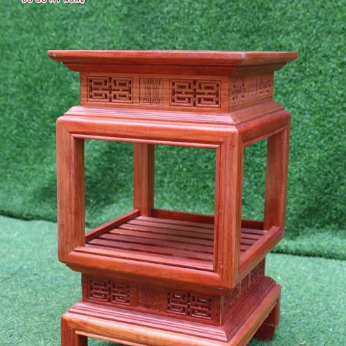 Đôn vuông gỗ hương cao 60-80cm, mặt vuông 38cm