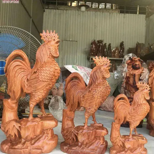 Tượng gà gỗ hương đá giá rẻ