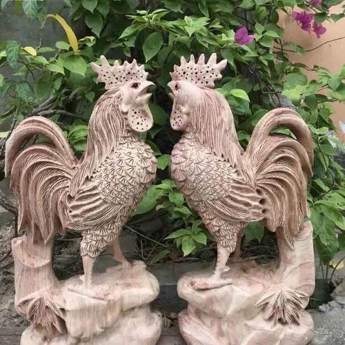 Tượng gà gỗ hương đá giá rẻ