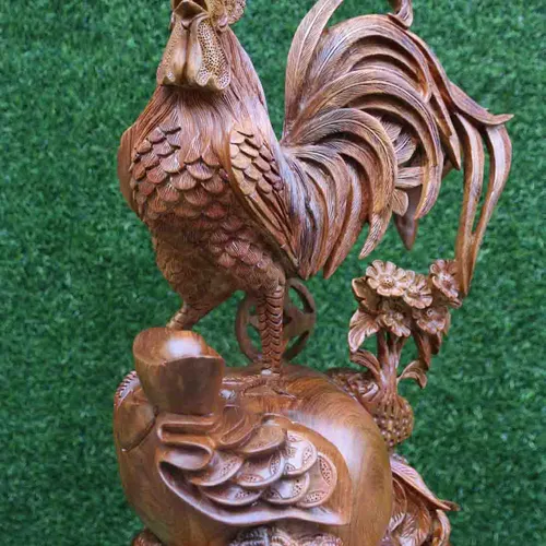 Tượng nhất kê gỗ hương cao 52cm