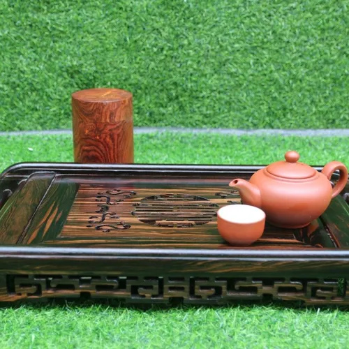 Khay trà cuốn thư gỗ mun cao cấp