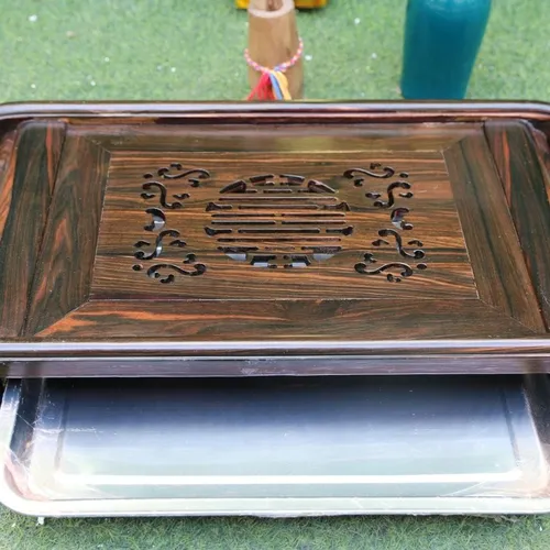 Khay trà cuốn thư gỗ mun cao cấp
