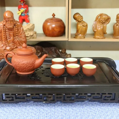Khay trà cuốn thư gỗ mun cao cấp