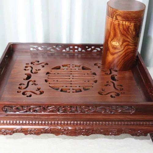Khay trà đục gỗ cẩm lai