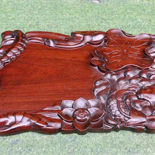 Khay cá chép gỗ gụ