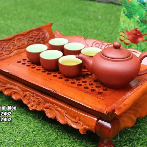 Khay trà thuyền gỗ hương giá rẻ
