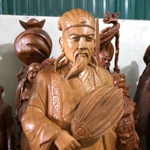 Khổng Minh gỗ ngọc am cao 1m2