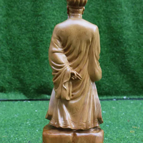 Tượng Khổng Minh cao 50cm gỗ bách xanh
