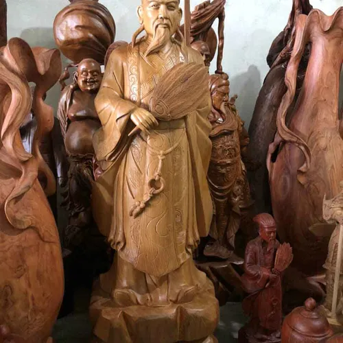 Khổng Minh gỗ ngọc am cao 1m2