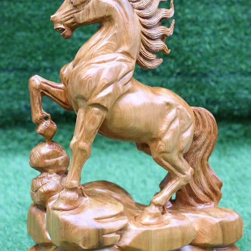 Ngựa gỗ ngọc am cao 52cm
