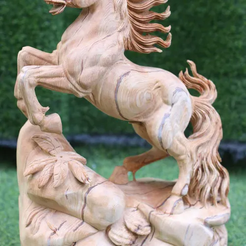 Ngựa gỗ ngọc am cao 52cm