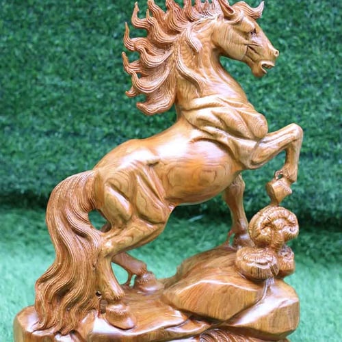 Ngựa gỗ ngọc am cao 52cm