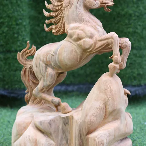 Ngựa gỗ ngọc am cao 52cm