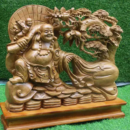 Phỗng kéo bao gỗ xá xị ngang 60cm