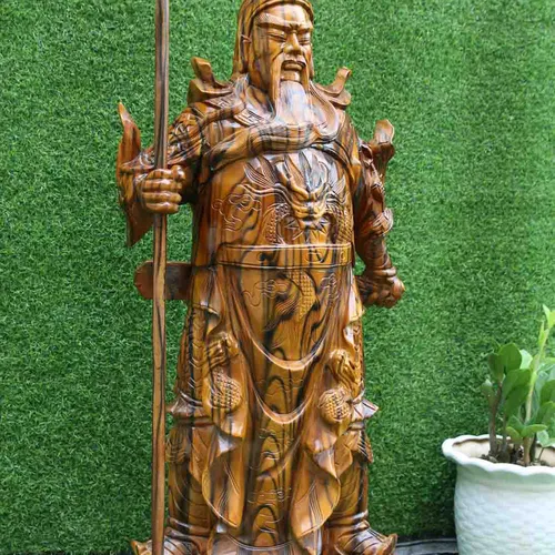 Quan Công cao 1m gỗ xà cừ