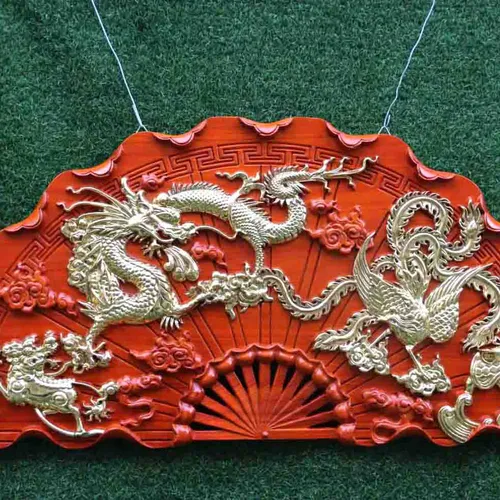 Quạt gỗ tứ linh