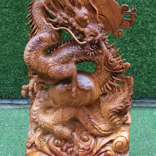 Rồng nhất long cao 85cm gỗ hương