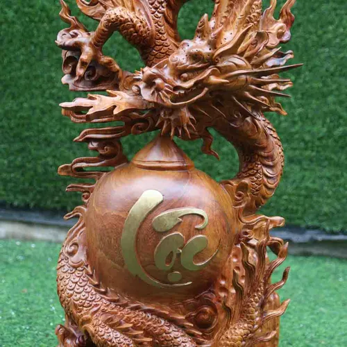 Rồng quấn bình lộc cao 60cm