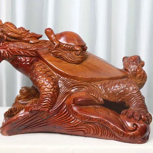 Rùa đầu rồng mẫu tử gỗ hương