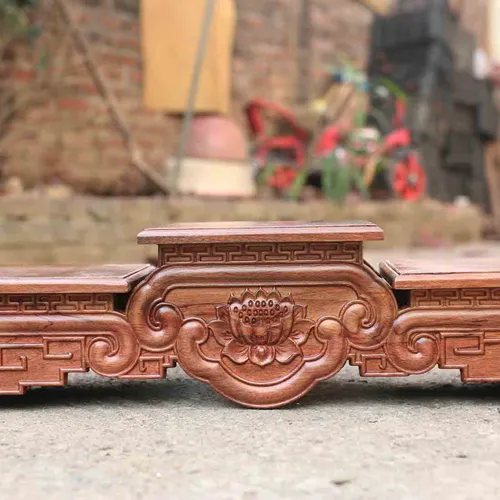 Chân đế 3 cấp kê bát hương màu nâu gụ