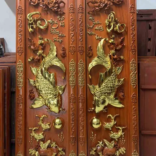 Tranh cá chép Phúc Đức đục sâu